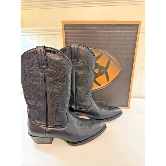 Ariat Other - Ariat Boots Mens Size 11.5 D Black Leather Heritage Western R Toe 10002218